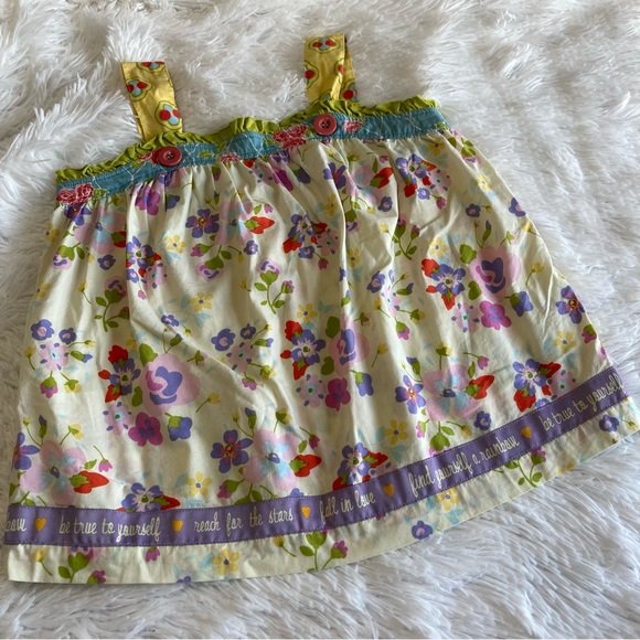 Matilda Jane | Apron shirt with flower designs sz 8 - Picture 2 of 12